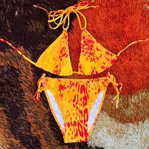Vintage 1990’s fiery animal print bikini